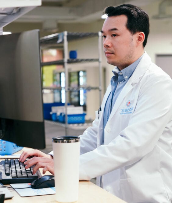 Pharmacist filling prescription 