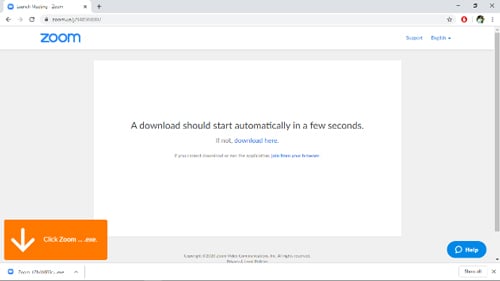 Zoom meeting download screenshot