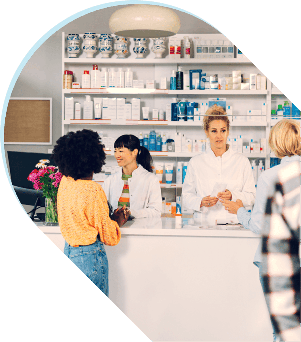 People at pharmacy counter
